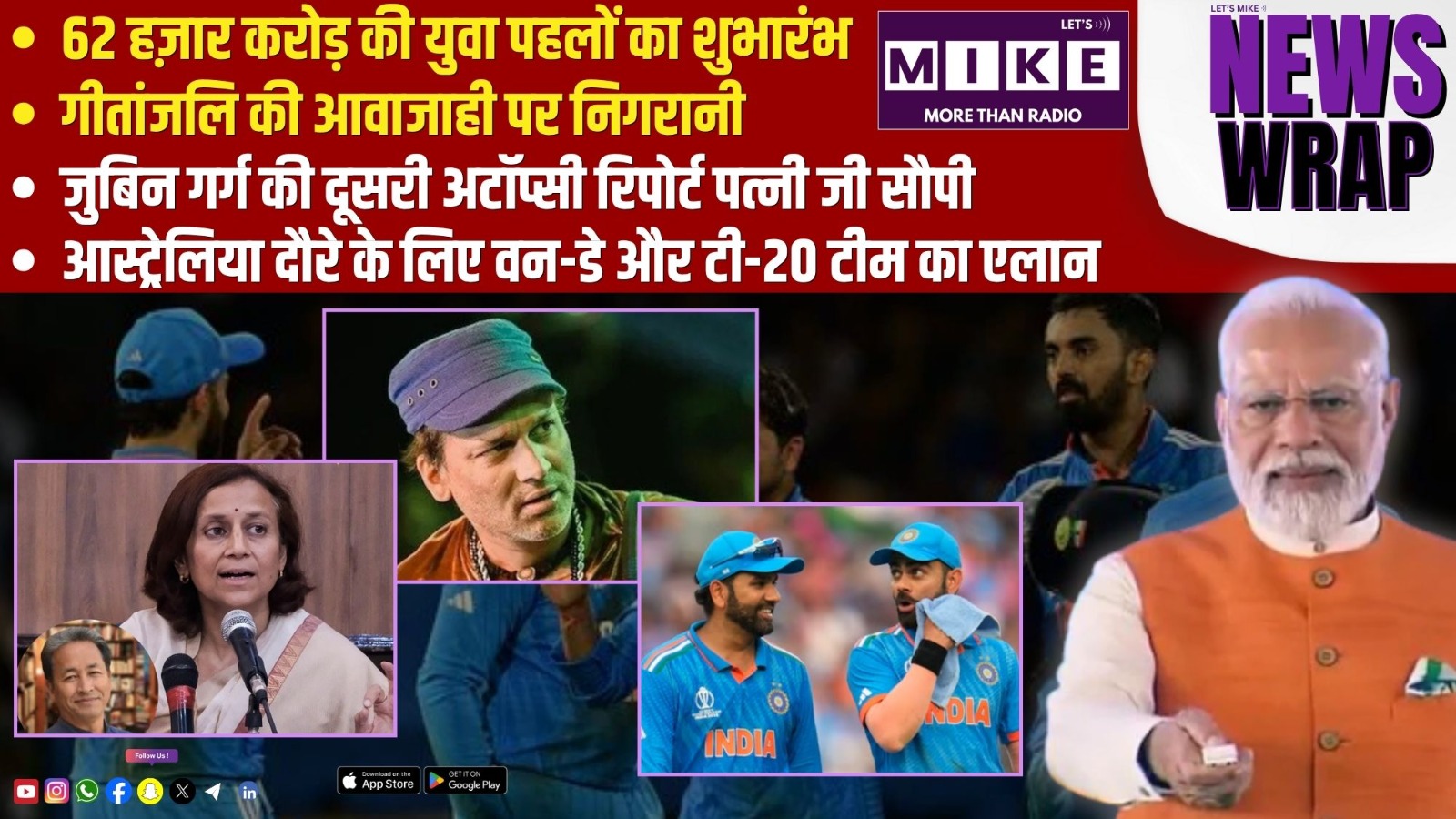 62 हज़ार करोड़ की युवा पहलों का शुभारंभ | गीतांजलि की आवाजाही पर निगरानी |