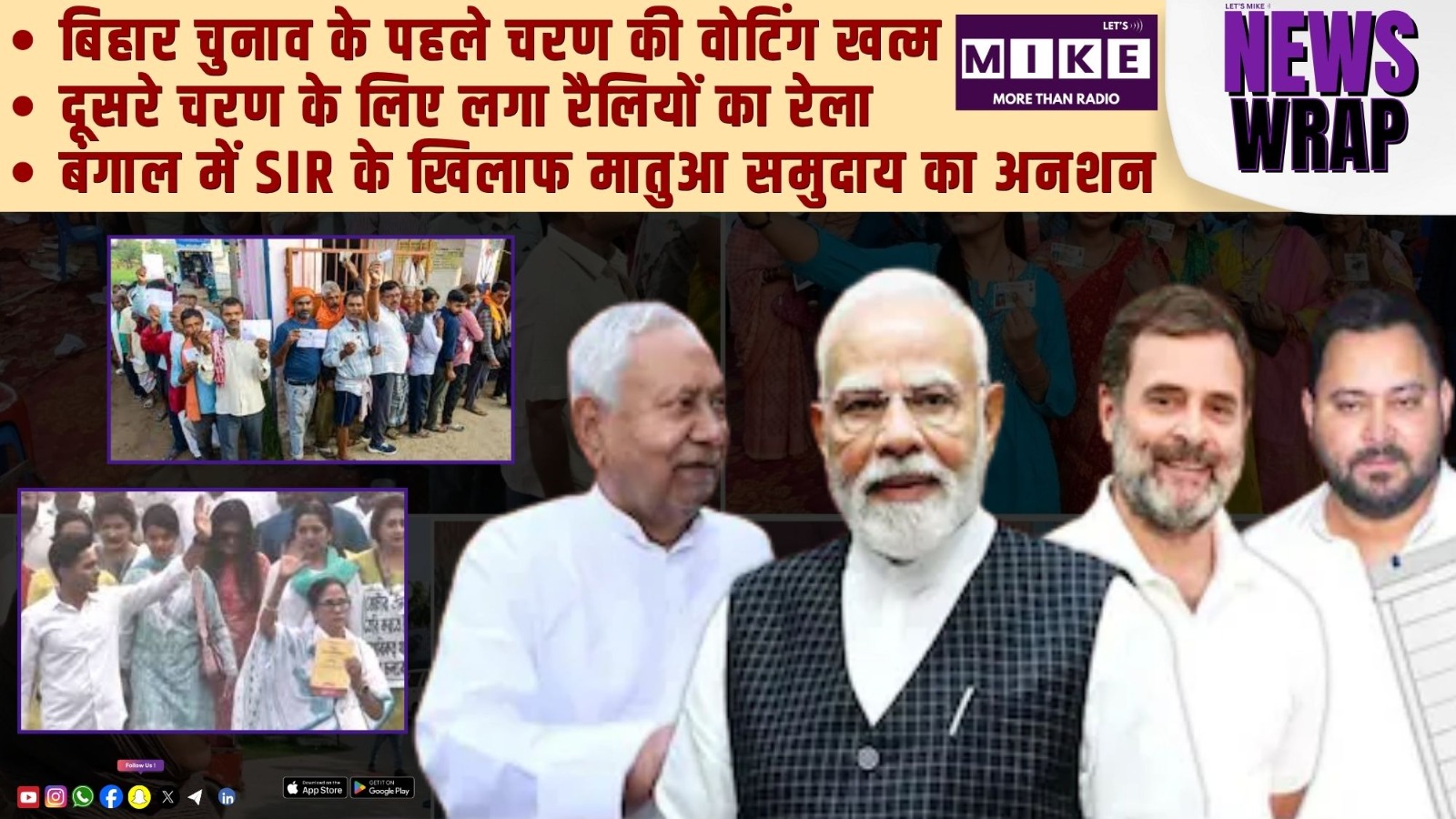 बिहार चुनाव के पहले चरण की वोटिंग खत्म | दूसरे चरण के लिए लगा रैलियों का रेला