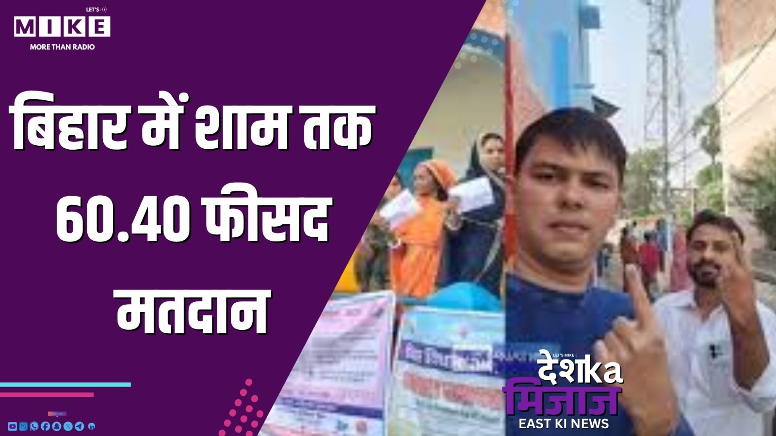 बिहार में शाम तक 60.40 फीसद मतदान | Desh Ka Mizaj East