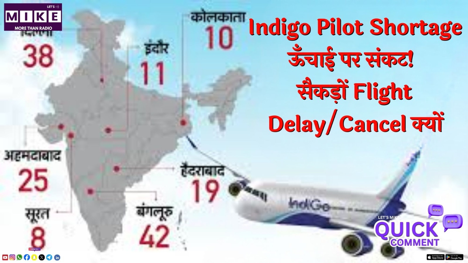 Indigo Pilot Shortage: ऊँचाई पर संकट! सैकड़ों Flight Delay/Cancel क्यों? | Quick Comment