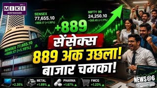 सेंसेक्स 889 अंक उछला, बाजार चमका! Market Boom : Sensex | Nifty