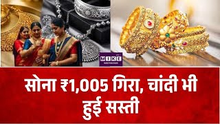 Gold Silver Price Today: सोना ₹1,005 गिरा, चांदी भी हुई सस्ती